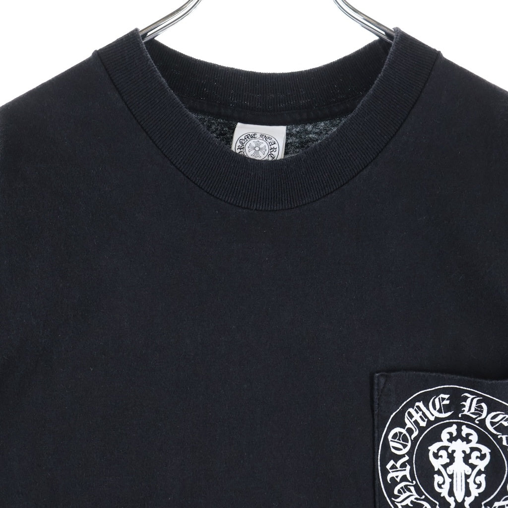 CHROME HEARTS(クロムハーツ) OLD CH T-SHRT 1 バックアメリカンフラッグプリント 半袖Tシャツ ブラック