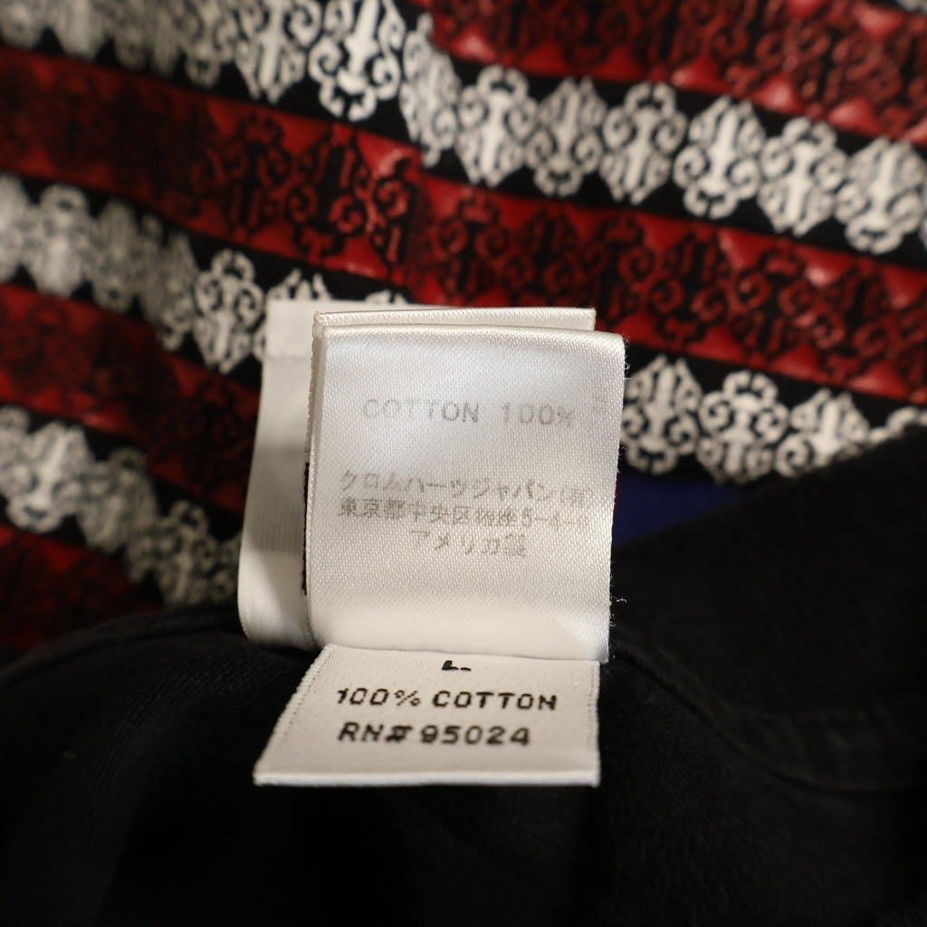 CHROME HEARTS(クロムハーツ) OLD CH T-SHRT 1 バックアメリカンフラッグプリント 半袖Tシャツ ブラック