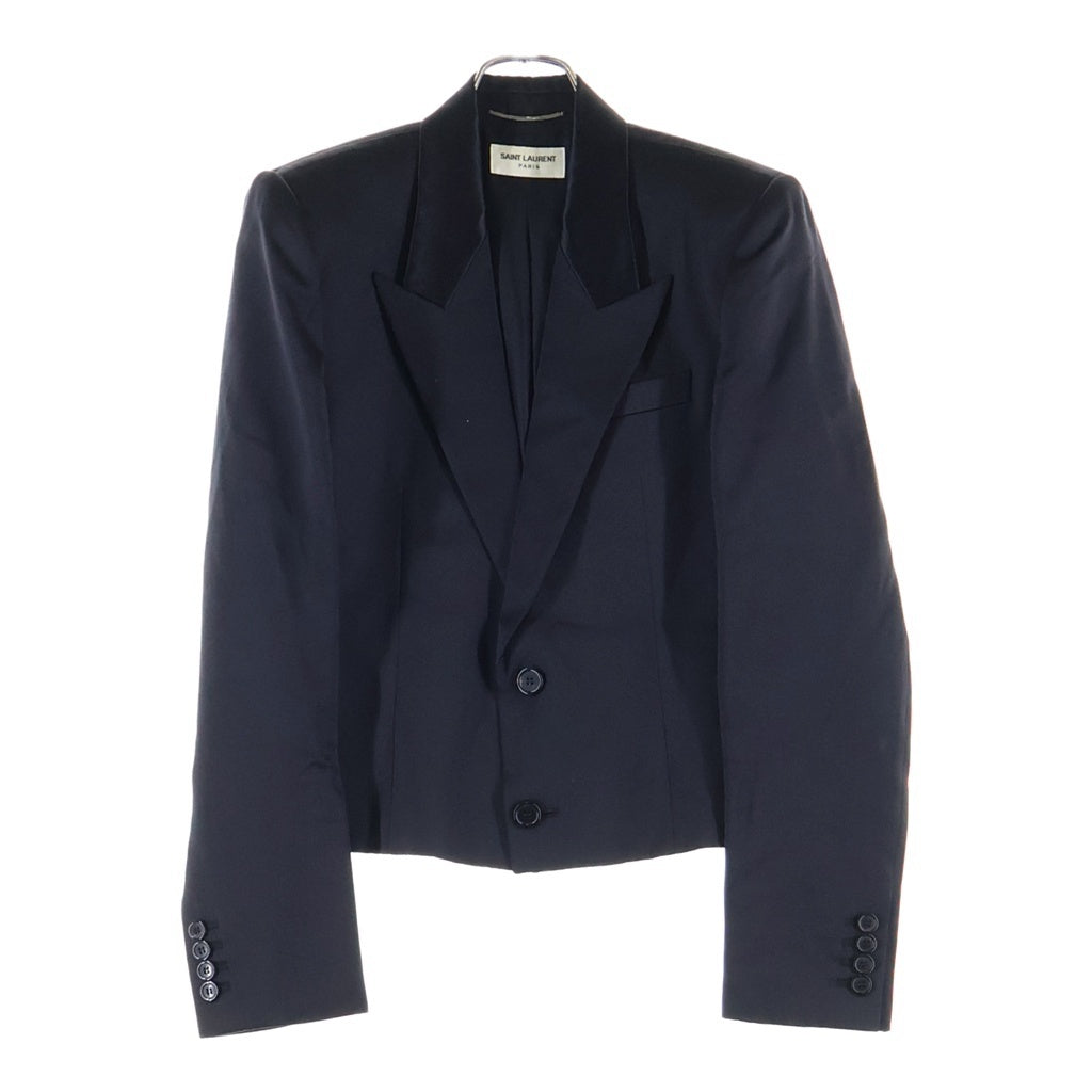 SAINT LAURENT PARIS(サンローランパリ) 22SS ピークドラペル 2B スペンサージャケット ブラック 684931