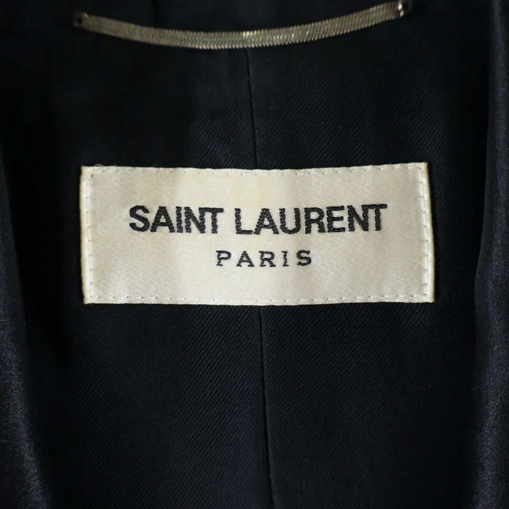 SAINT LAURENT PARIS(サンローランパリ) 22SS ピークドラペル 2B スペンサージャケット ブラック 684931