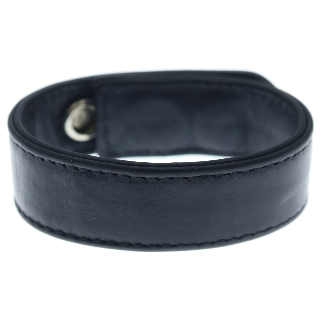 CHROME HEARTS(クロムハーツ) 3BTN 2SNP クロスボール 3ボタン2スナップ レザーブレスレット ブラック/シルバー BCA123