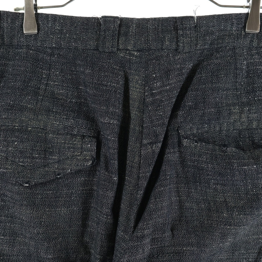 MIHARA YASUHIRO(ミハラヤスヒロ) 24AW SLUB NEP TWEED WIDE PANTS スラブ ネップ ツイード パンツ グレー A13PT032