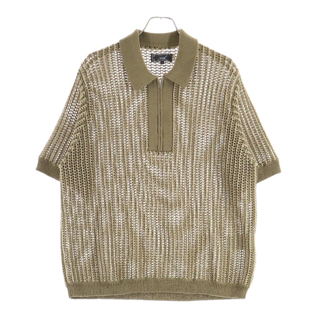 KITH(キス) ポリエステル半袖ポロシャツ ブラウン 26-081-060-0008-2-0