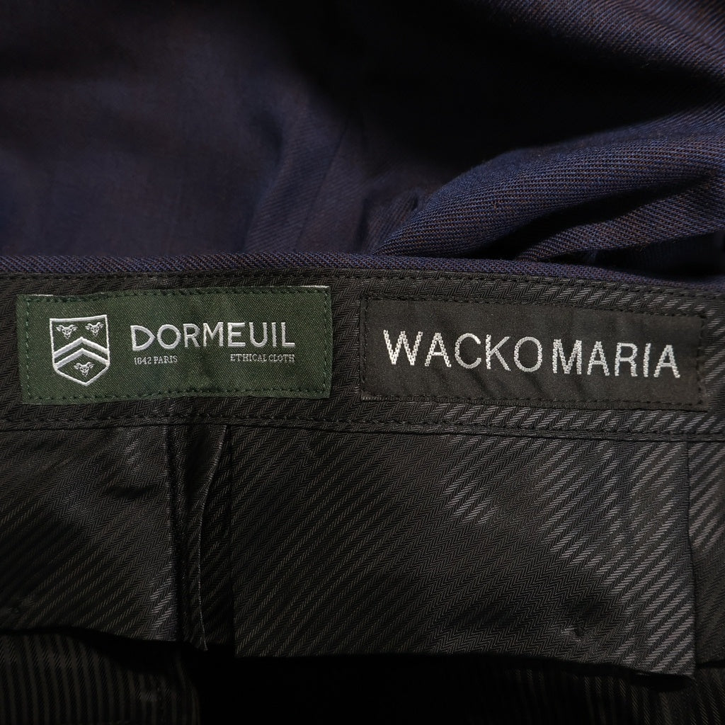 WACKO MARIA(ワコマリア) Dormeuil Pleated Trousers ドメールプリーツトラウザーパンツ ネイビー
