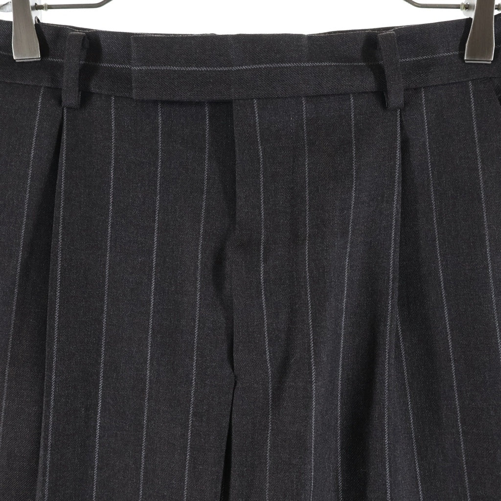 WACKO MARIA(ワコマリア) Dormeuil Pleated Trousers ドメールプリーツストライプスラックスパンツ グレー