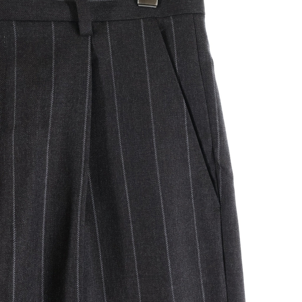 WACKO MARIA(ワコマリア) Dormeuil Pleated Trousers ドメールプリーツストライプスラックスパンツ グレー