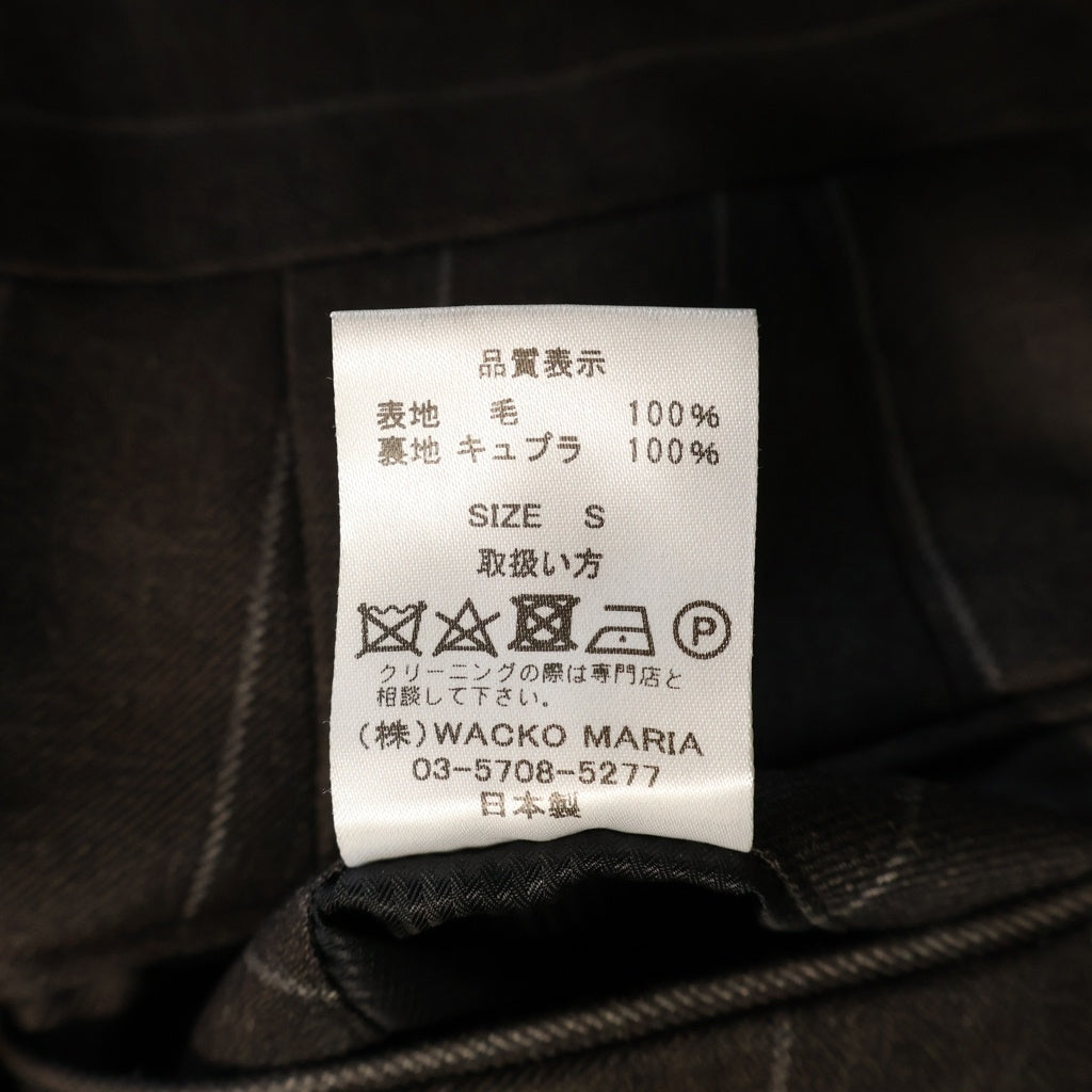 WACKO MARIA(ワコマリア) Dormeuil Pleated Trousers ドメールプリーツストライプスラックスパンツ グレー