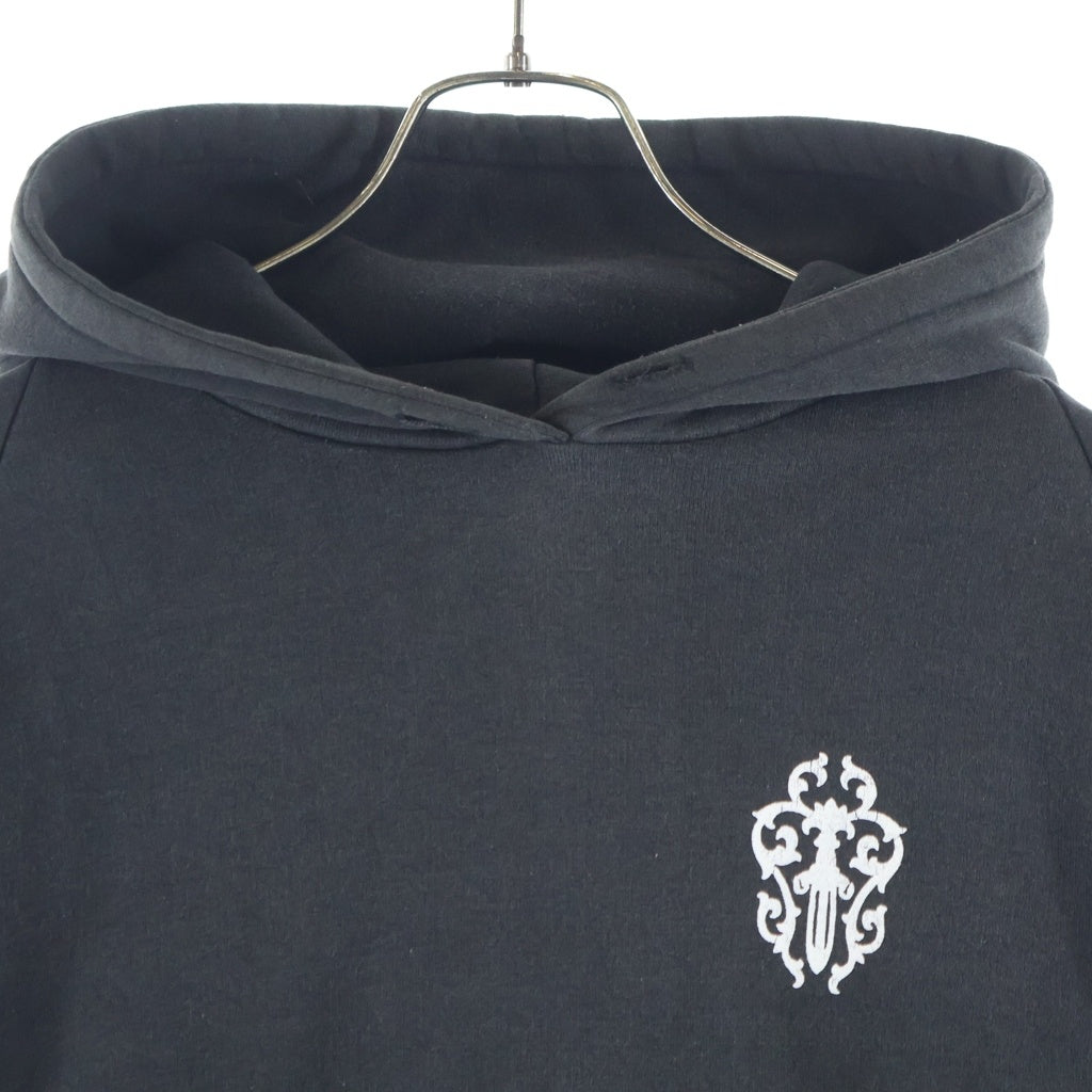 CHROME HEARTS(クロムハーツ) OLD VINE DAGGER SWTSHRT HD オールド 裏地サーマル CHアーム ヴァインダガープリントフーディ スウェットパーカー ブラック