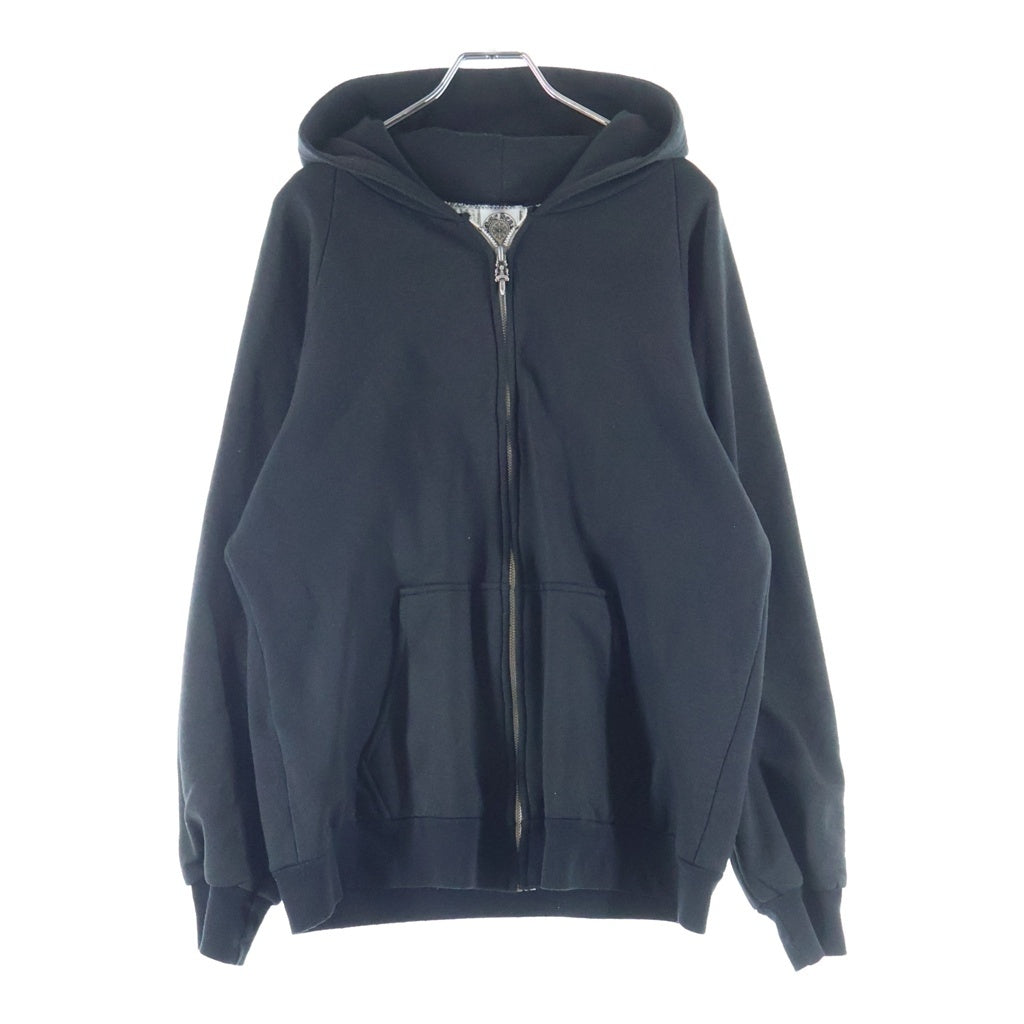CHROME HEARTS(クロムハーツ) OLD THRML SWTSHRT HD ZIP 裏地サーマル バックスクロールプリント ダガージップアップパーカー ブラック