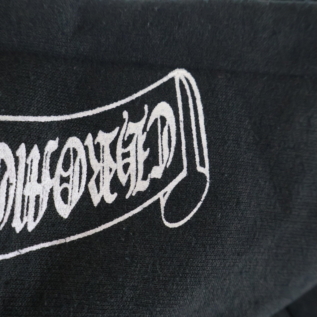 CHROME HEARTS(クロムハーツ) OLD THRML SWTSHRT HD ZIP 裏地サーマル バックスクロールプリント ダガージップアップパーカー ブラック