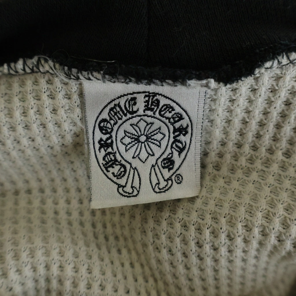 CHROME HEARTS(クロムハーツ) OLD THRML SWTSHRT HD ZIP 裏地サーマル バックスクロールプリント ダガージップアップパーカー ブラック