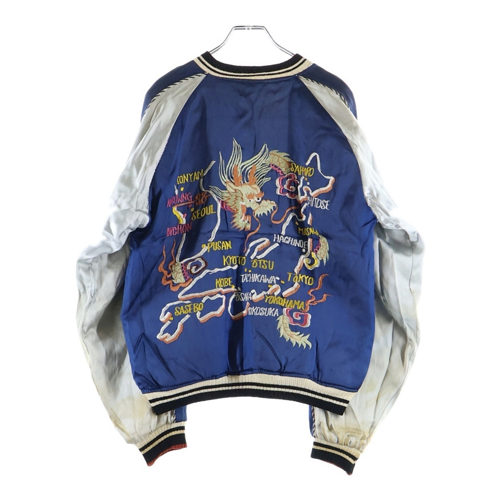 VINTAGE(ヴィンテージ) 50s SOUVENIR JACKET 刺繍デザイン リバーシブル スーベニアジャケット ブルー/レッド