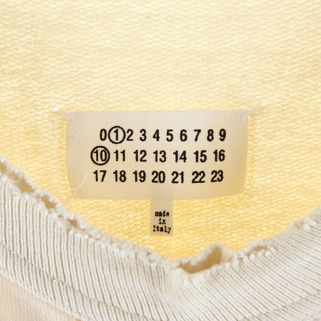 Maison Margiela(メゾンマルジェラ) 24SS Washed Vintage Sweat ウォッシュド ペンキ加工 クルーネックトレーナー スウェット アイボリー S50GU0214