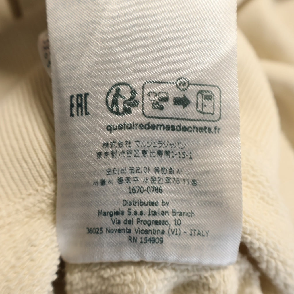 Maison Margiela(メゾンマルジェラ) 24SS Washed Vintage Sweat ウォッシュド ペンキ加工 クルーネックトレーナー スウェット アイボリー S50GU0214
