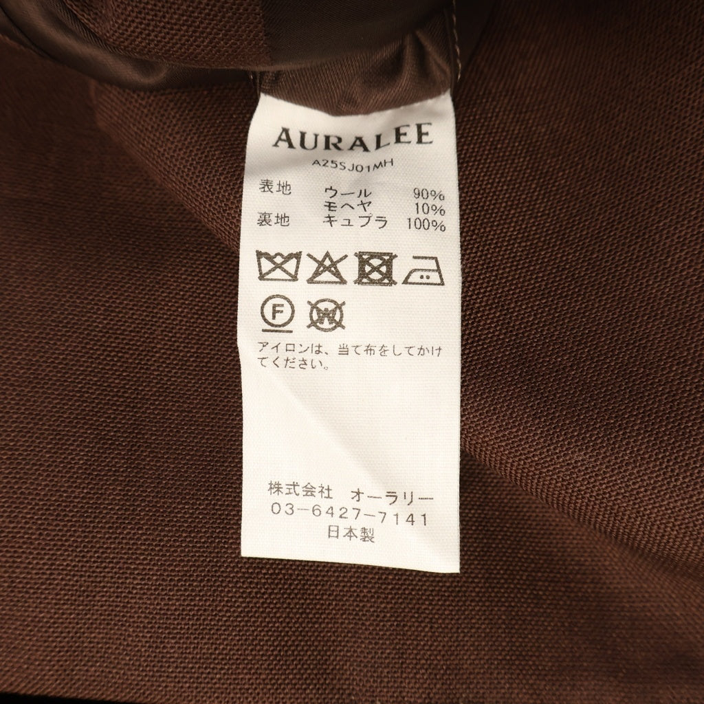 AURALEE(オーラリー) 25SS WOOL KID MOHAIR HOP SACK JACKET ウール モヘア 2Bシングルテーラードジャケット ブラウン A25SJ01MH
