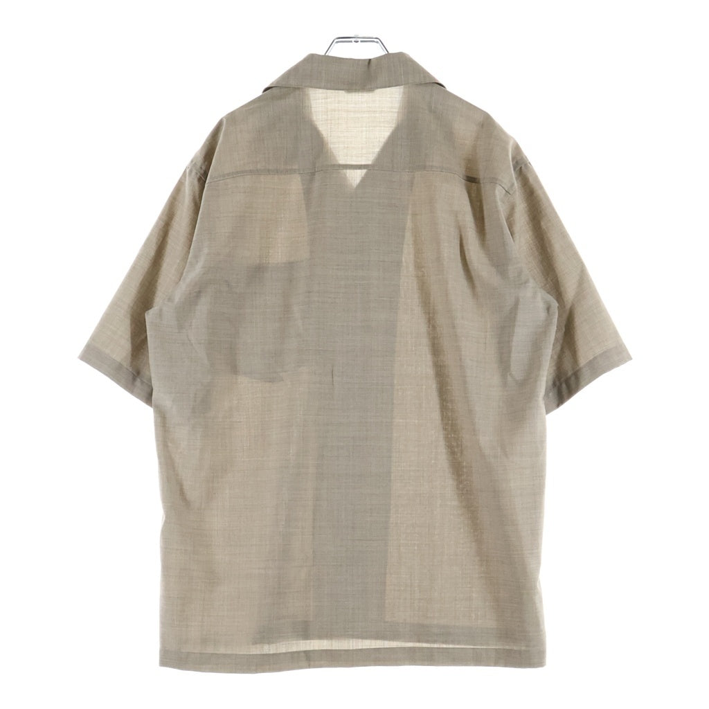 AURALEE(オーラリー) 25SS SUPER FINE TROPICAL WOOL OPEN COLLAR HALF SLEEVED SHIRT トロピカルウール オープンカラー 半袖シャツ ブラウン A25SS02WT