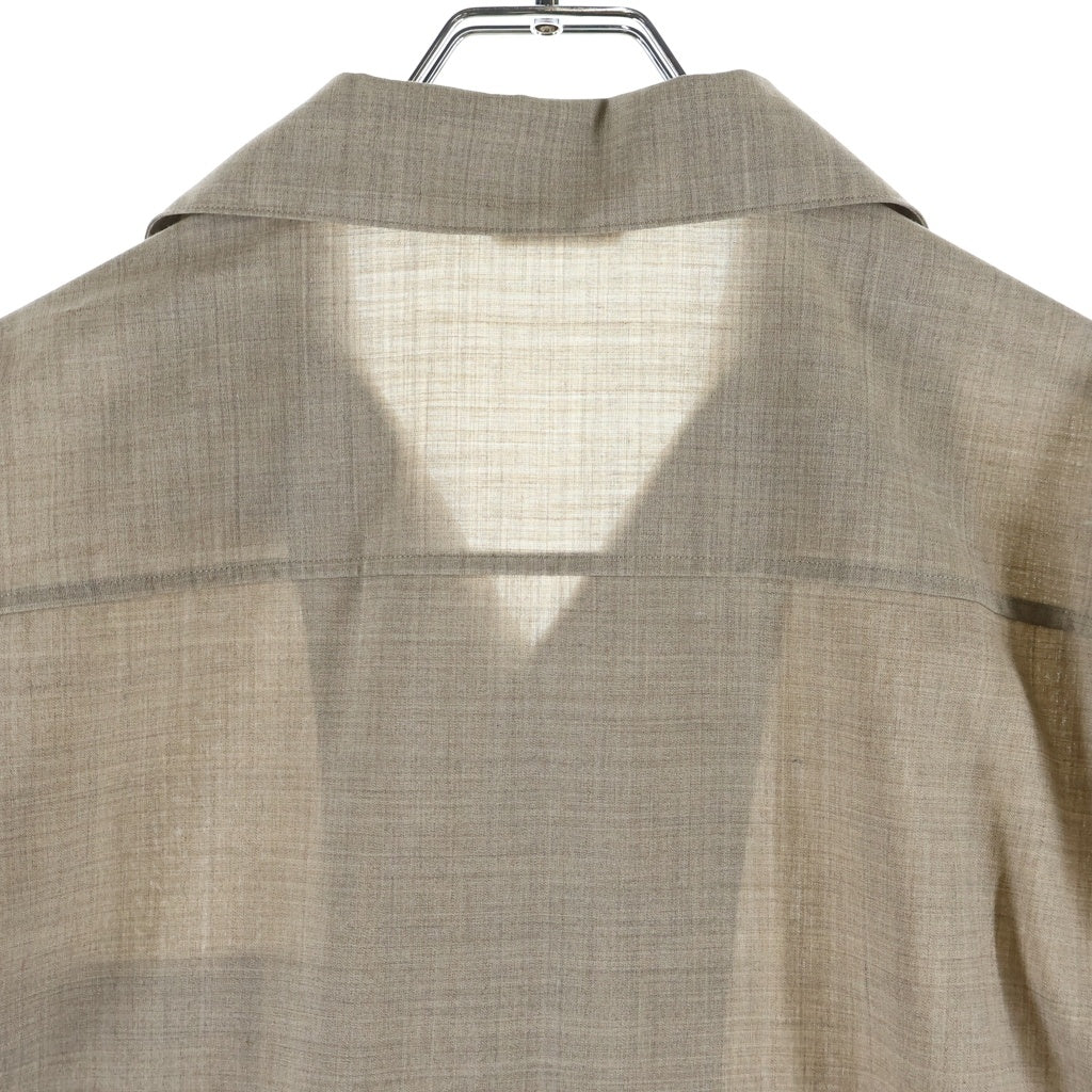 AURALEE(オーラリー) 25SS SUPER FINE TROPICAL WOOL OPEN COLLAR HALF SLEEVED SHIRT トロピカルウール オープンカラー 半袖シャツ ブラウン A25SS02WT
