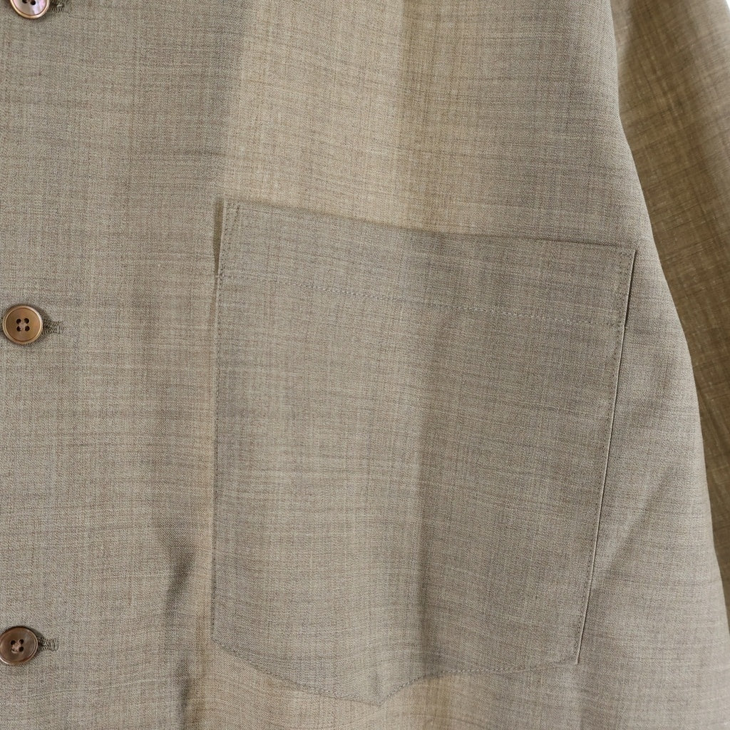 AURALEE(オーラリー) 25SS SUPER FINE TROPICAL WOOL OPEN COLLAR HALF SLEEVED SHIRT トロピカルウール オープンカラー 半袖シャツ ブラウン A25SS02WT