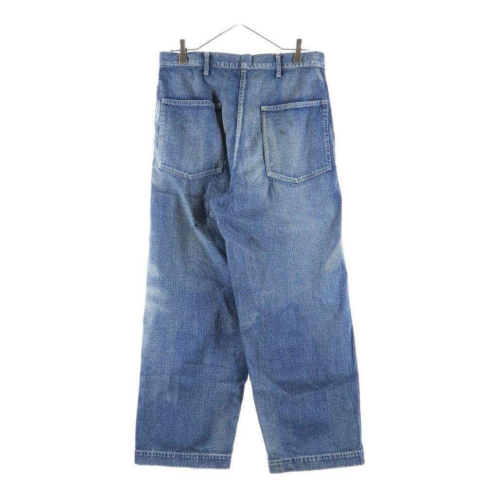 A.PRESSE(アプレッセ) 25SS US ARMY DUNGAREE DENIM TROUSERS ダメージ加工 ボタンフライ デニムパンツ インディゴ 25SAP-04-07K