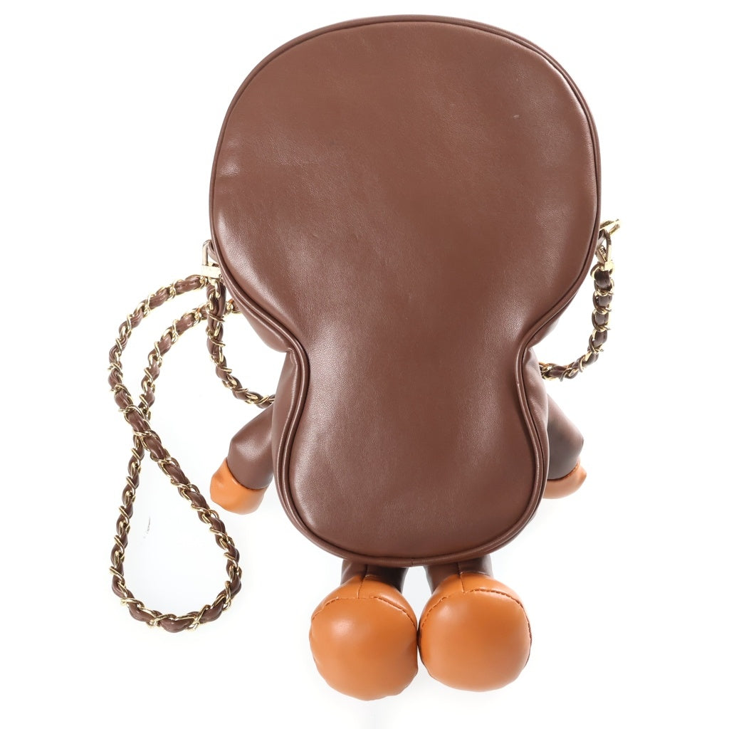A BATHING APE(アベイシングエイプ) BABY MILO ベビーマイロ ビッグ ポーチドール チェーンショルダーバッグ ブラウン 002BAJ202001L レディース