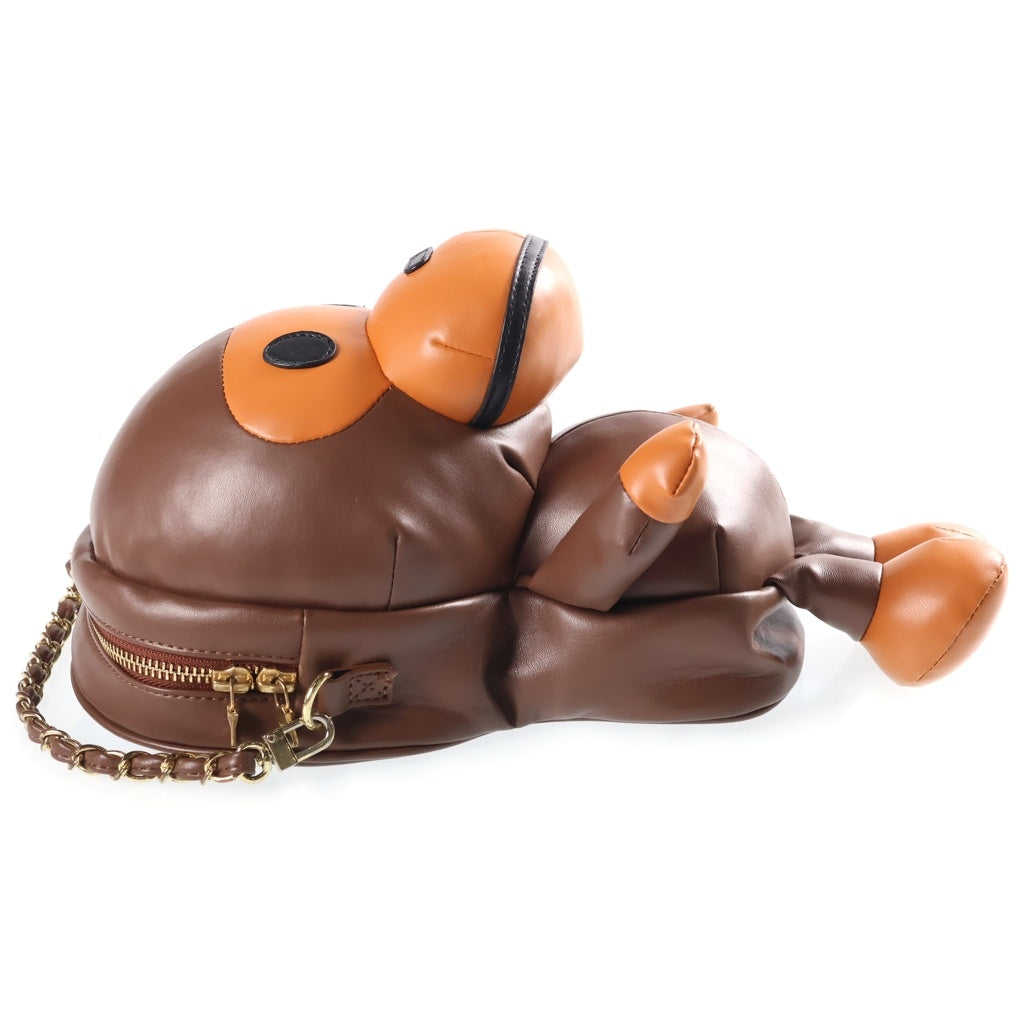 A BATHING APE(アベイシングエイプ) BABY MILO ベビーマイロ ビッグ ポーチドール チェーンショルダーバッグ ブラウン 002BAJ202001L レディース