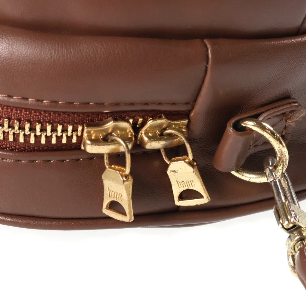 A BATHING APE(アベイシングエイプ) BABY MILO ベビーマイロ ビッグ ポーチドール チェーンショルダーバッグ ブラウン 002BAJ202001L レディース