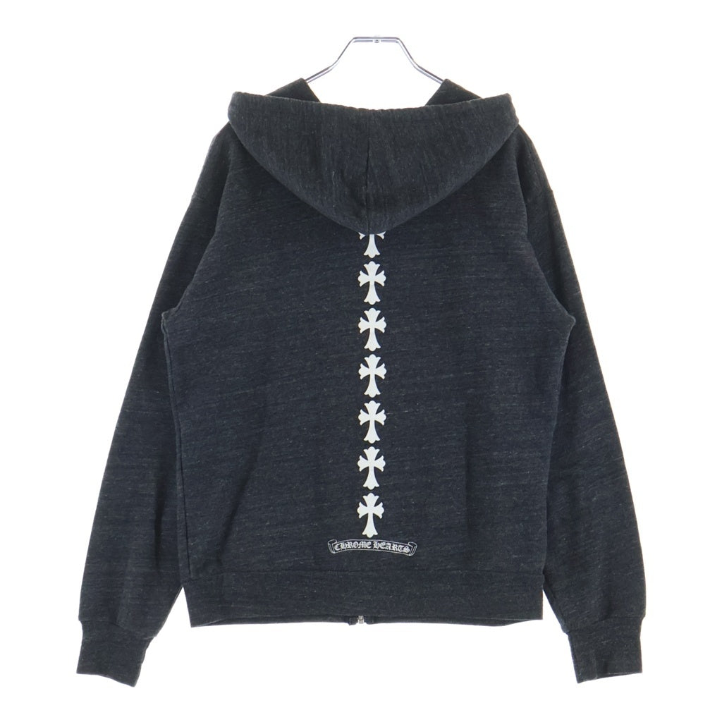 CHROME HEARTS(クロムハーツ) CEMETWRY CROSS ZIP UP HOODIE セメタリークロス ジップアップフーディー パーカー グレー S