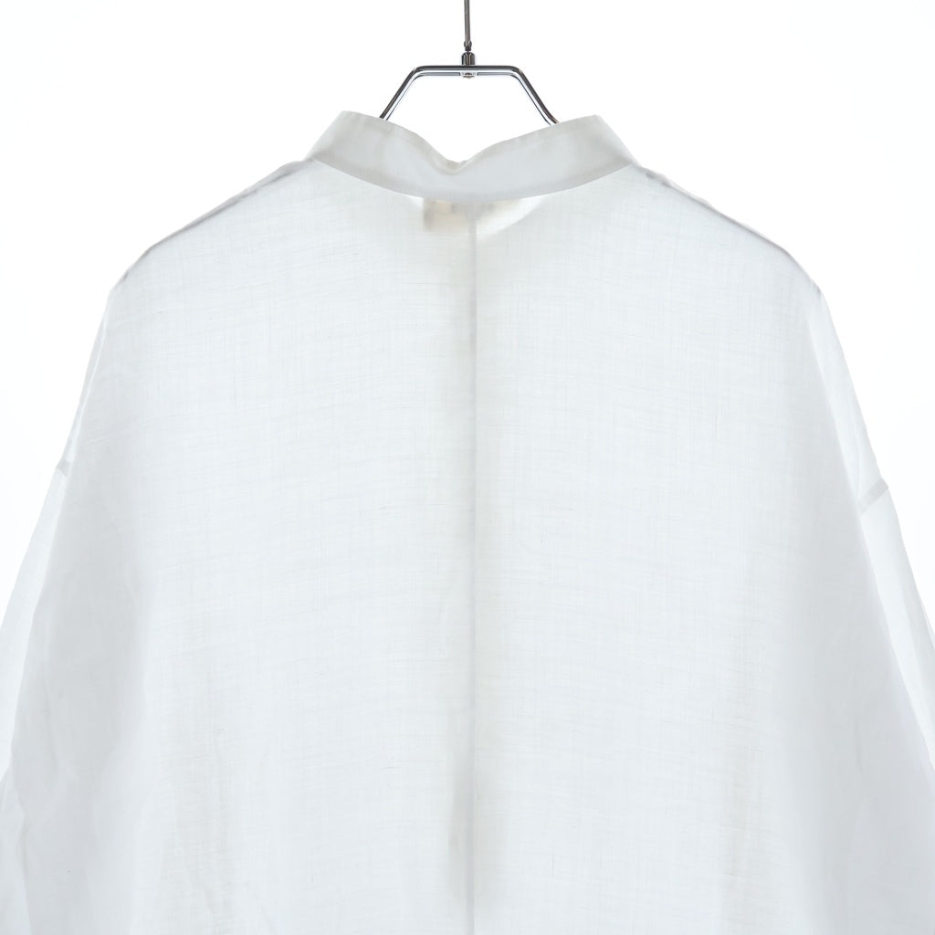 CELINE(セリーヌ) ノーカラー 長袖シャツワンピース ホワイト 2C710123I レディース