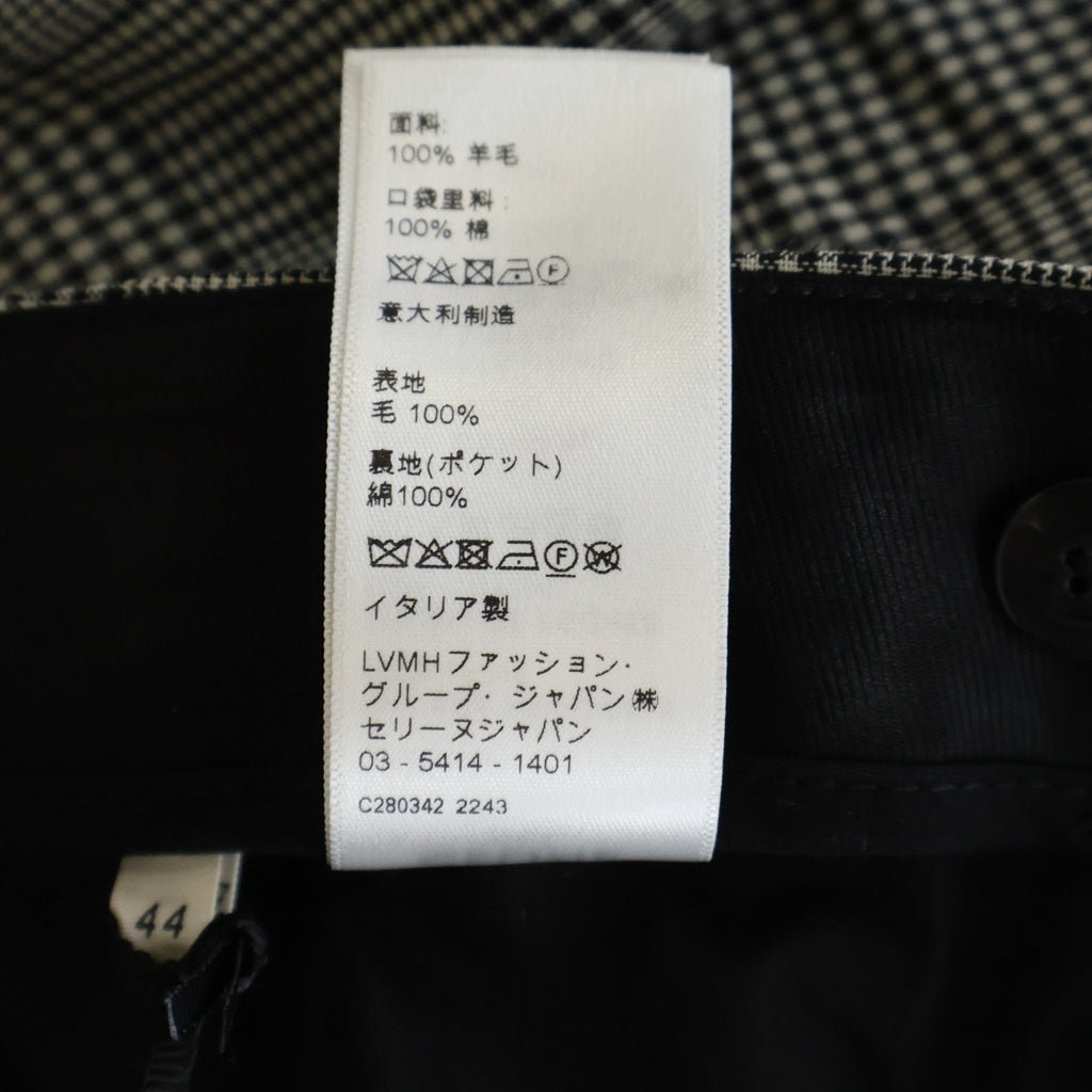 CELINE(セリーヌ) グレンチェック センタープレス フレアパンツ グレー 2P032709T