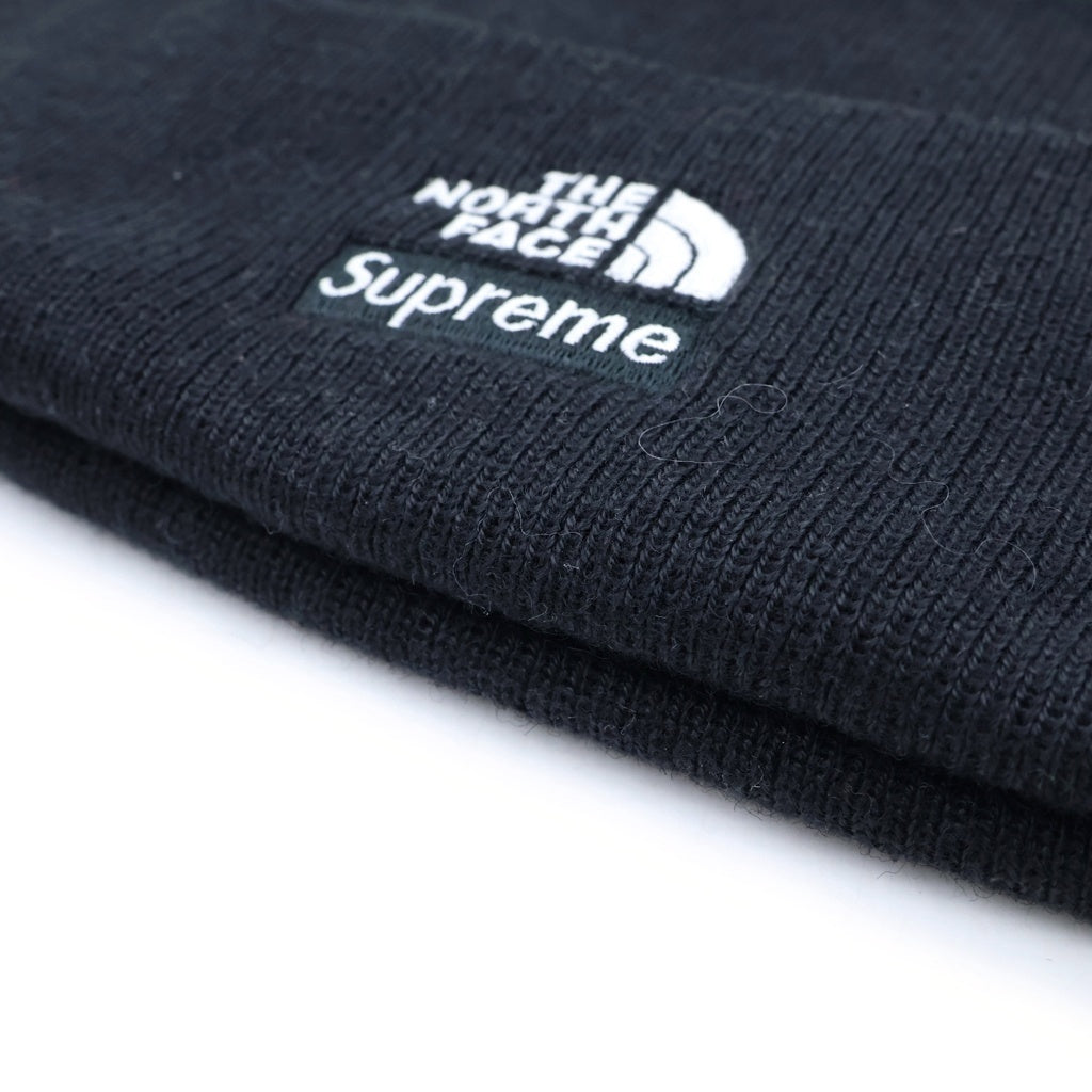 SUPREME(シュプリーム) 24AW × North Face Beanie ノースフェイス 刺繍デザイン ビーニー ニット帽 ブラック