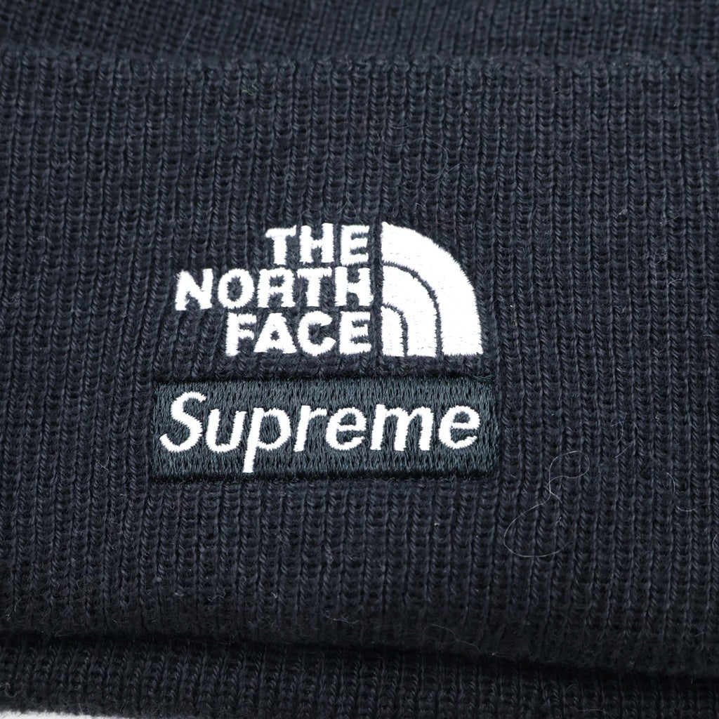SUPREME(シュプリーム) 24AW × North Face Beanie ノースフェイス 刺繍デザイン ビーニー ニット帽 ブラック