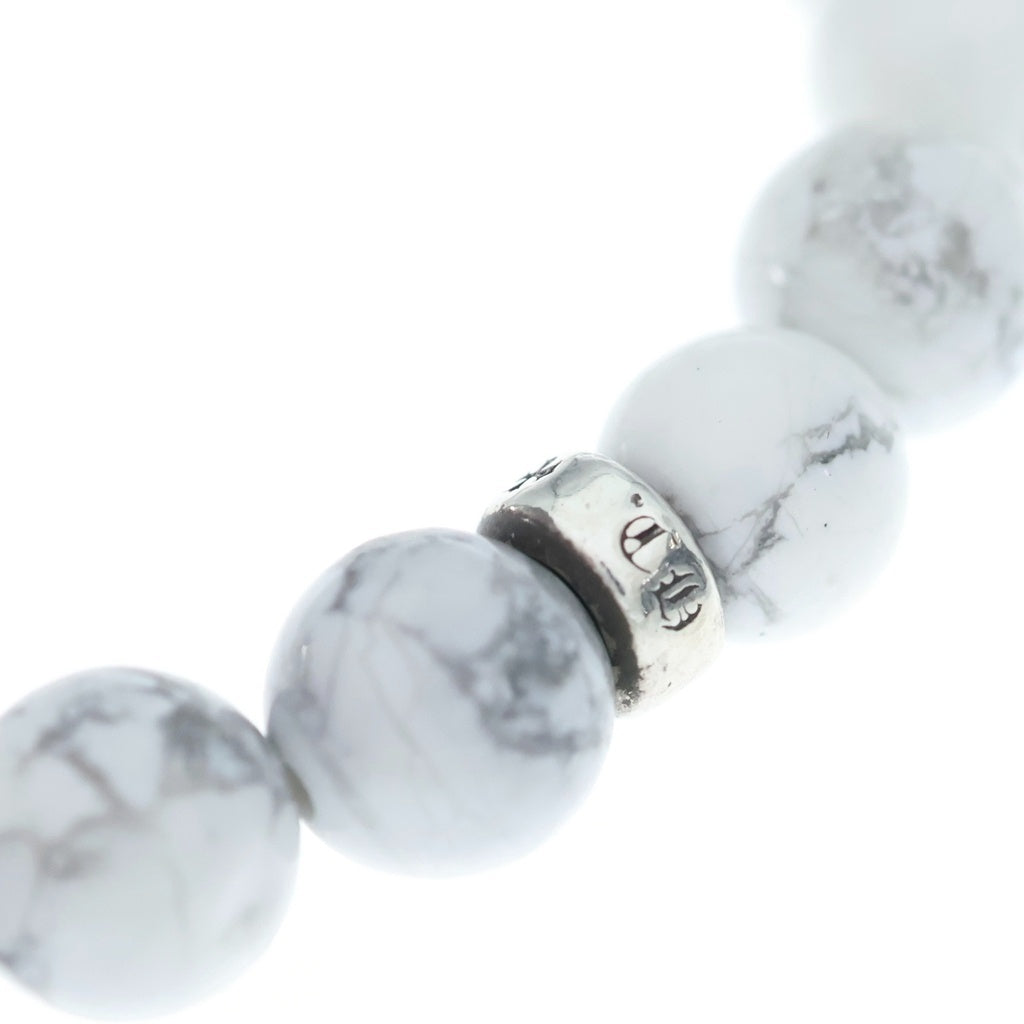 CHROME HEARTS(クロムハーツ) 8mm BEAD ハートスタック ビーズブレスレット ホワイト