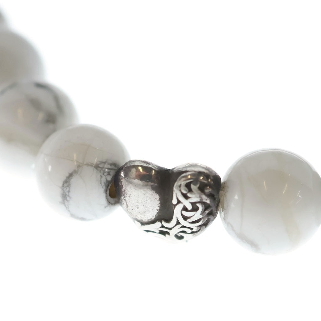 CHROME HEARTS(クロムハーツ) 8mm BEAD ハートスタック ビーズブレスレット ホワイト