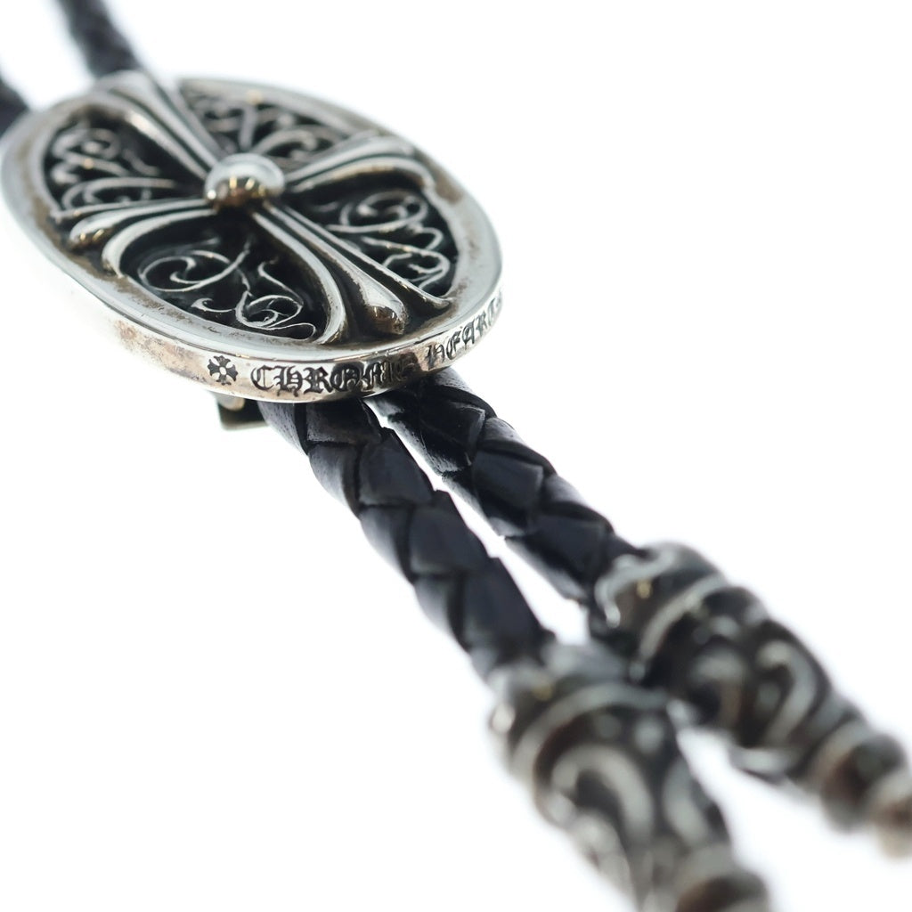 CHROME HEARTS(クロムハーツ) BOLOTIE OVALTINY タイニークラシックオーバルクロス ループタイ シルバー/ブラック BCA209