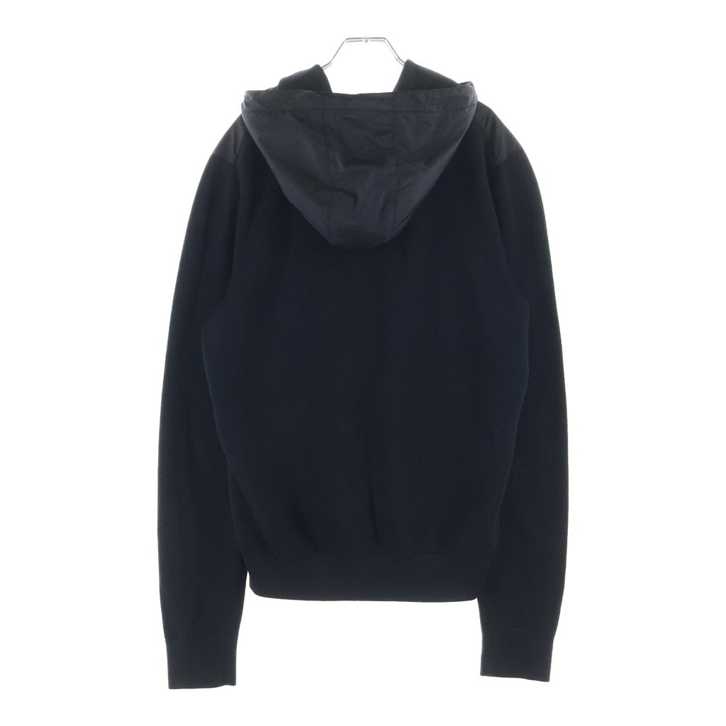 MONCLER(モンクレール) MAGLIONE TRICOT CARDIGAN アーム切り替え ナイロン ジップアップカーディガン ブラック E20919422400
