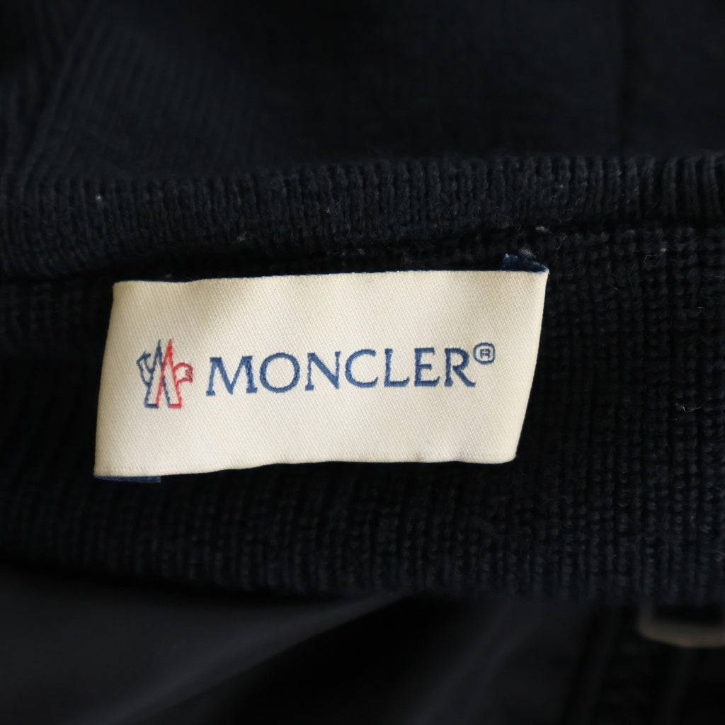MONCLER(モンクレール) MAGLIONE TRICOT CARDIGAN アーム切り替え ナイロン ジップアップカーディガン ブラック E20919422400