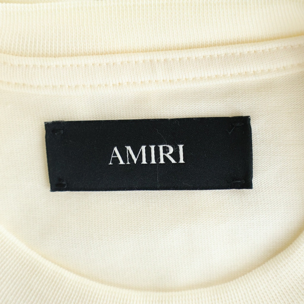 AMIRI(アミリ) ラインストーンウルフグラフィックプリント長袖Tシャツ カットソー ホワイト