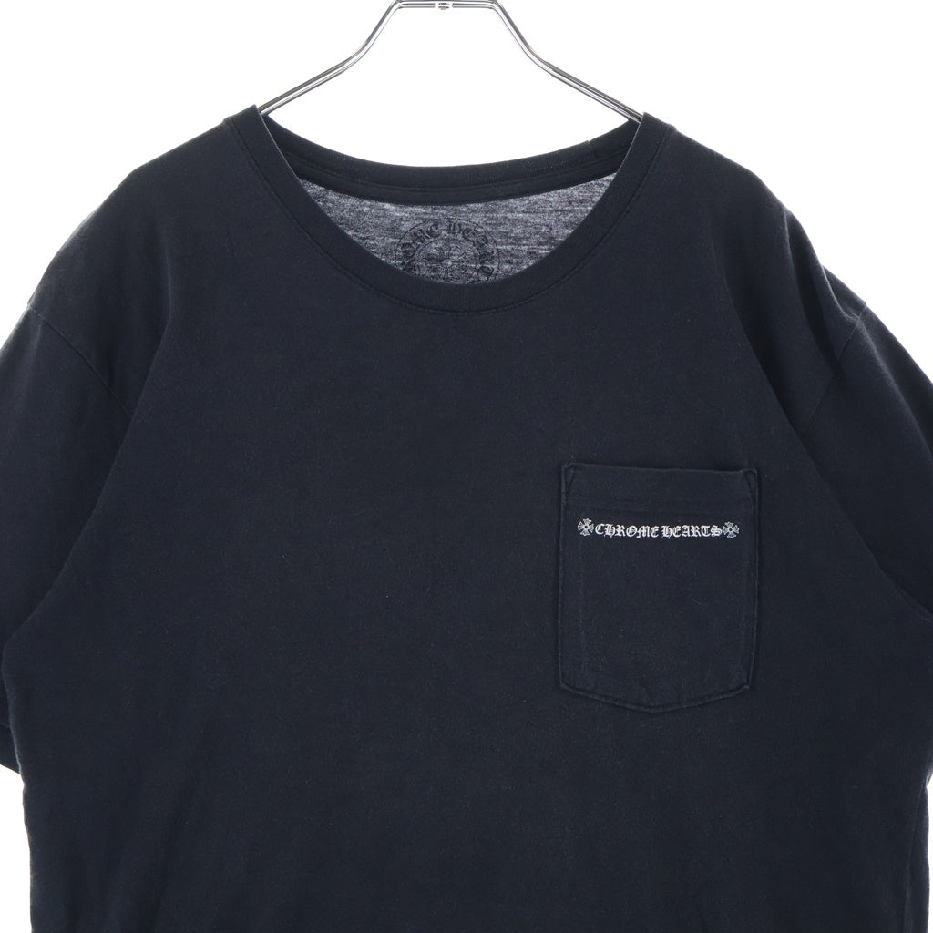 CHROME HEARTS(クロムハーツ) Cemetery Cross Tire Track Tee バックセメタリークロス タイヤトラック プリント半袖Tシャツ ブラック