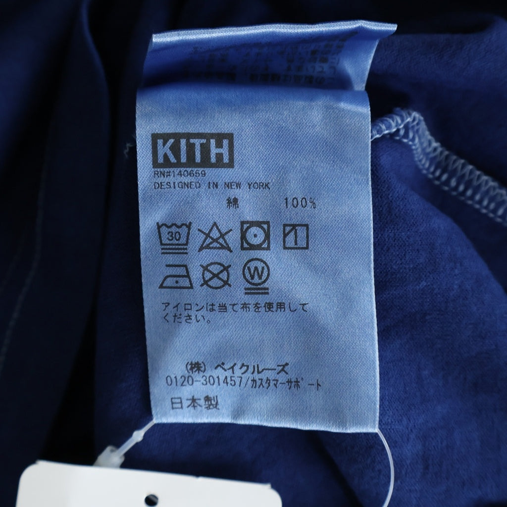 KITH(キス) 24SS Aizome Vintage L/S Tee 藍染ヴィンテージ 長袖Tシャツ カットソー ブルー 24-070-060-0000-2-0