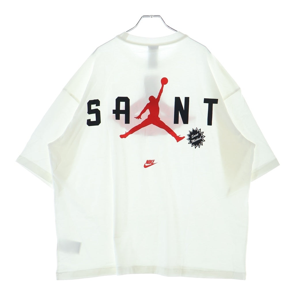 SAINT MICHAEL(セントマイケル) 26SS ×JORDAN BRAND M J SM S/S Tee ×ジョーダンブランド フロントロゴプリント半袖Tシャツ カットソー ホワイト SM-MK8-0000-J07