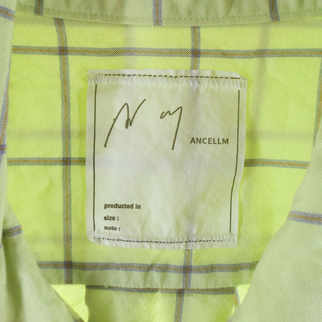 ANCELLM(アンセルム) RAYON CHECK CRASH LS SHIRT レーヨンオンブレチェック長袖シャツ グリーン ANC-SH28-A