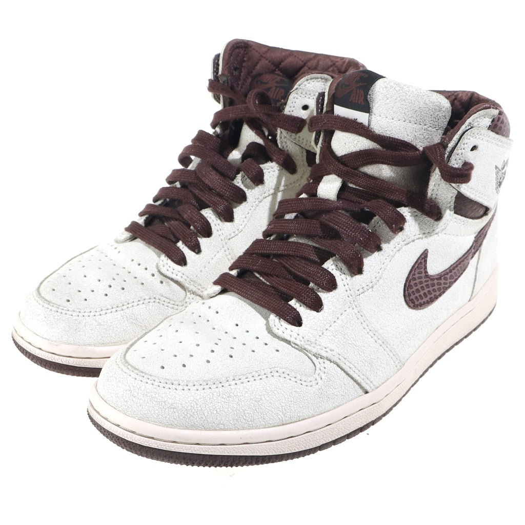 NIKE(ナイキ) ×A MA MANIERE AIR JORDAN 1 RETRO HIGH アママニエール エアジョーダン1 レトロ ハイカットスニーカー ホワイト/ブラウン US8/26cm DO7097-100