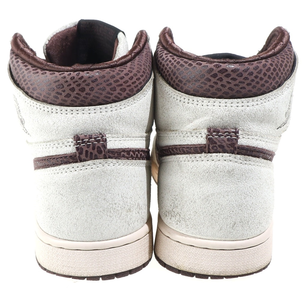 NIKE(ナイキ) ×A MA MANIERE AIR JORDAN 1 RETRO HIGH アママニエール エアジョーダン1 レトロ ハイカットスニーカー ホワイト/ブラウン US8/26cm DO7097-100