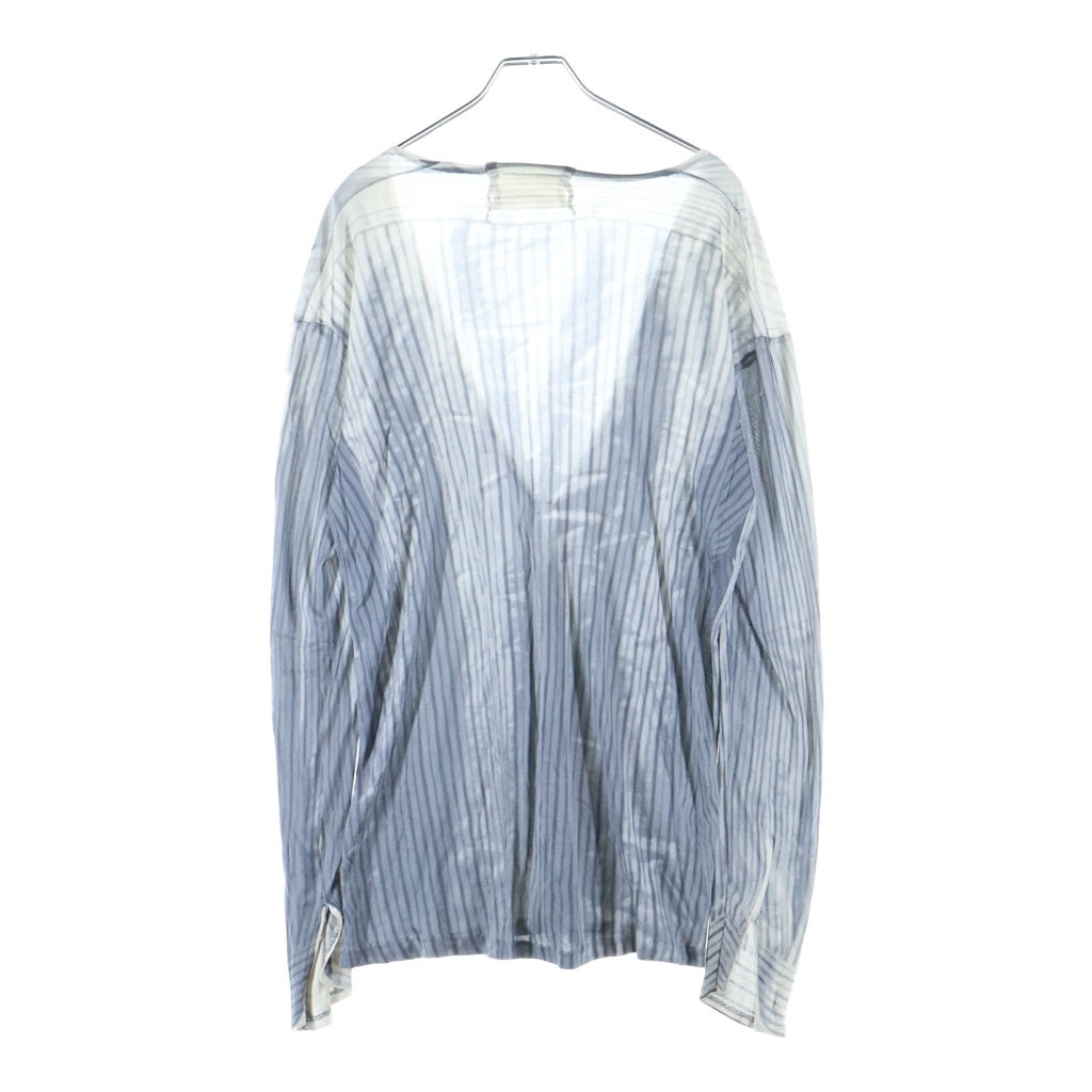Maison Margiela(メゾンマルジェラ) 96SS アーティザナル 転写プリント フロントホック 長袖シャツ グレー