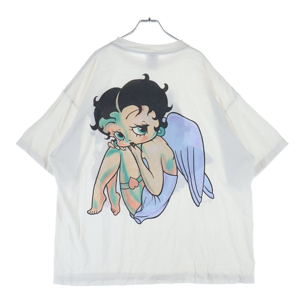 SAINT MICHAEL(セントマイケル) 26AW ANGEL BTY エンジェル ベティー クルーネック カットソー 半袖Tシャツ ホワイト SM-MK1-0000-C11
