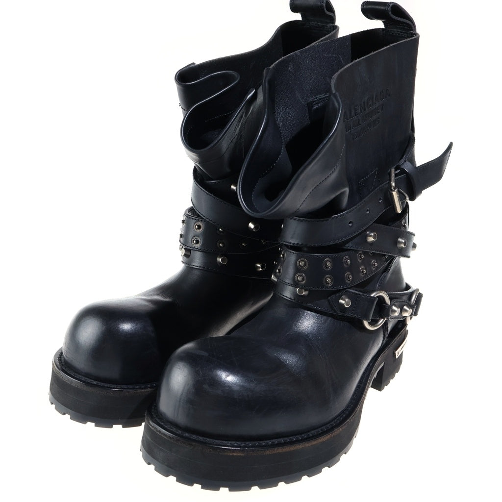 BALENCIAGA(バレンシアガ) VENOM CITY BOOTS ベノム シティー レザーブーツ ブラック