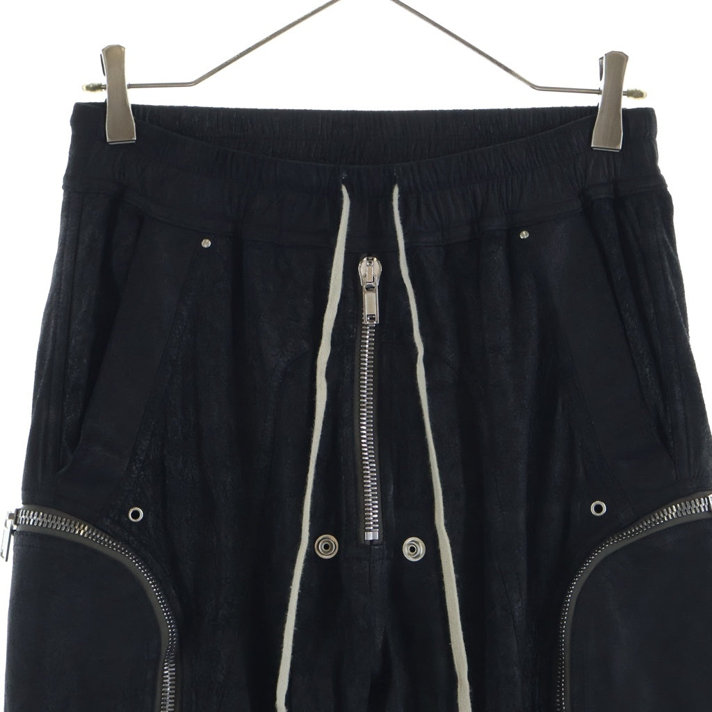 Rick Owens(リックオウエンス) BAUHAUS CARGO バウハウス ドローストリング レザー カーゴパンツ ブラック RU01B1377-LBA