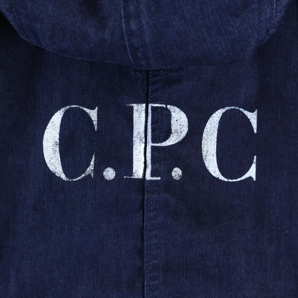 JUNYA WATANABE COMME des GARCONS(ジュンヤワタナベ コムデギャルソン) × C.P. COMPANY シーピーカンパニー ロゴプリント モッズコート ネイビー WM-C007