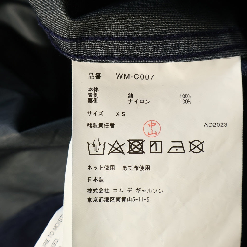 JUNYA WATANABE COMME des GARCONS(ジュンヤワタナベ コムデギャルソン) × C.P. COMPANY シーピーカンパニー ロゴプリント モッズコート ネイビー WM-C007
