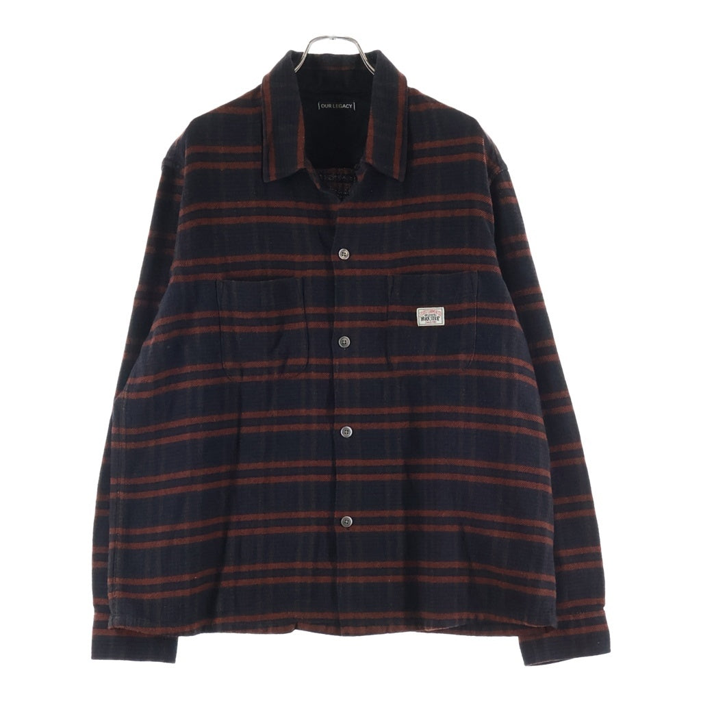 OUR LEGACY(アワーレガシー) ×STUSSY Work Shop Check Shirt ステューシー ワークショップチェック 長袖シャツ レッド/ブラウン